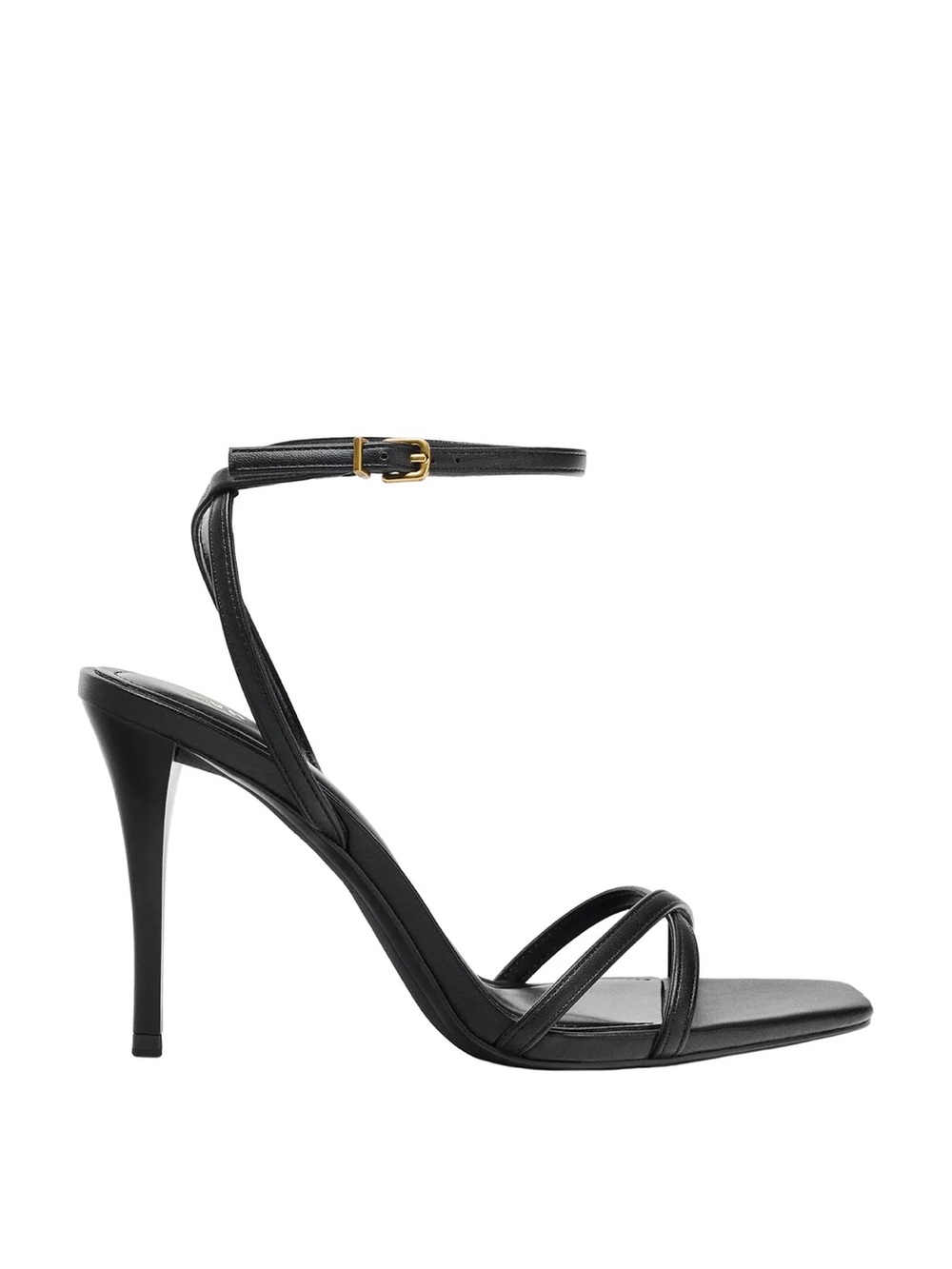 ZARA crossover strap heeled sandals heels. Black strapped heels. NEW womenโs